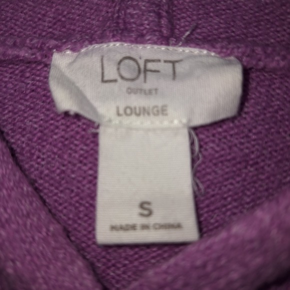 LOFT Outlet Lounge Hoodie Womens Small Lavender Purple Soft Sweater Oversized - Picture 3 of 7